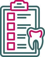 icono de vector de lista de verificación dental