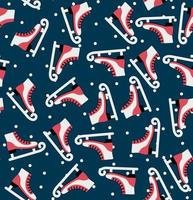 Vector illustration of a seamless winter pattern in skates