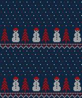 Knitted Christmas and New Year pattern in cow. Wool Knitting Sweater Design. Wallpaper wrapping paper textile print. vector