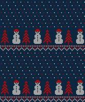 Knitted Christmas and New Year pattern in cow. Wool Knitting Sweater Design. Wallpaper wrapping paper textile print. vector