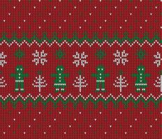 Knitted Christmas and New Year pattern in cow. Wool Knitting Sweater Design. Wallpaper wrapping paper textile print. vector