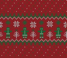 Knitted Christmas and New Year pattern in cow. Wool Knitting Sweater Design. Wallpaper wrapping paper textile print. vector