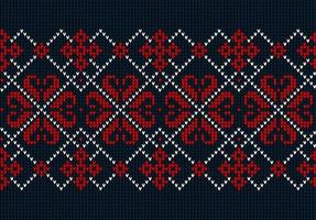 Knitted Christmas and New Year pattern. Wool Knitting Sweater Design. Wallpaper wrapping paper textile print. vector
