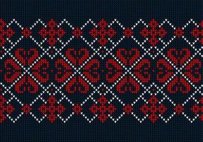 Knitted Christmas and New Year pattern. Wool Knitting Sweater Design. Wallpaper wrapping paper textile print. vector