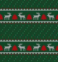 Knitted Christmas and New Year pattern in cow. Wool Knitting Sweater Design. Wallpaper wrapping paper textile print. vector