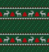 Knitted Christmas and New Year pattern in cow. Wool Knitting Sweater Design. Wallpaper wrapping paper textile print. vector