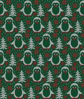 Knitted Christmas and New Year pattern. Wool Knitting Sweater Design. Wallpaper wrapping paper textile print. Eps 10 vector