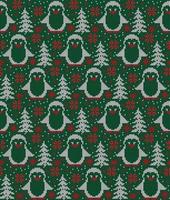 Knitted Christmas and New Year pattern. Wool Knitting Sweater Design. Wallpaper wrapping paper textile print. Eps 10 vector