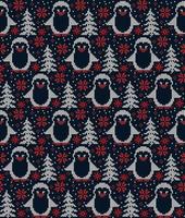 Knitted Christmas and New Year pattern. Wool Knitting Sweater Design. Wallpaper wrapping paper textile print. Eps 10 vector