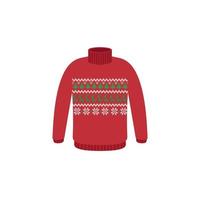 Vector ugly sweaters for Christmas party. Knitted jumpers with winter patterns esp