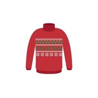 Vector ugly sweaters for Christmas party. Knitted jumpers with winter patterns esp