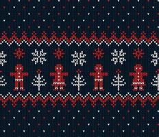 Knitted Christmas and New Year pattern in cow. Wool Knitting Sweater Design. Wallpaper wrapping paper textile print. vector