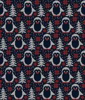 Knitted Christmas and New Year pattern. Wool Knitting Sweater Design. Wallpaper wrapping paper textile print. Eps 10 vector