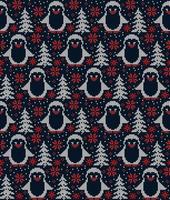 Knitted Christmas and New Year pattern. Wool Knitting Sweater Design. Wallpaper wrapping paper textile print. Eps 10 vector