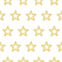 Gold stars on a white background. Seamless pattern vector