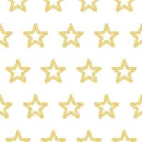 Gold stars on a white background. Seamless pattern vector