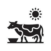 Cow vector Solid icon style illustration. EPS 10 file