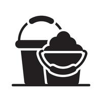 Bucket vector Solid icon style illustration. EPS 10 file