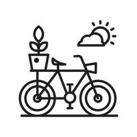 ilustración de estilo de icono de contorno de vector lleno de bicicleta. archivo eps 10