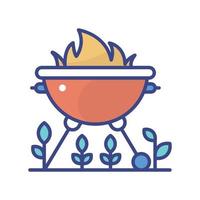 Grill vector filled outline icon style illustration. EPS 10 file