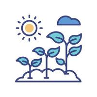 Plants Growth filled outline outline icon style illustration. EPS 10 file vector