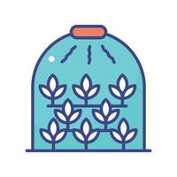 Green House vector filled outline icon style illustration. EPS 10 file