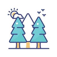 Forest vector filled outline icon style illustration. EPS 10 file