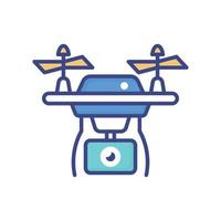 Drone vector filled outline icon style illustration. EPS 10 file