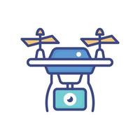 Drone vector filled outline icon style illustration. EPS 10 file