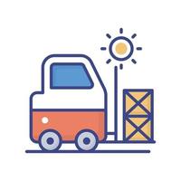 Forklift vector filled outline icon style illustration. EPS 10 file