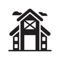 Farmhouse vector Solid icon style illustration. EPS 10 file