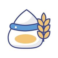 Flour vector filled outline icon style illustration. EPS 10 file