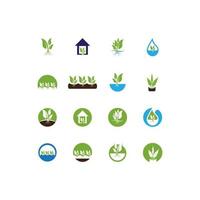 Hydroponic Logo Vector Template Illustration