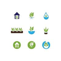 Hydroponic Logo Vector Template Illustration