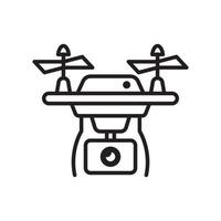 Drone vector outline icon style illustration. EPS 10 file