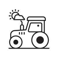 Tractor vector outline icon style illustration. EPS 10 file