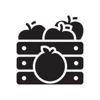 Fruits Basket vector Solid icon style illustration. EPS 10 file