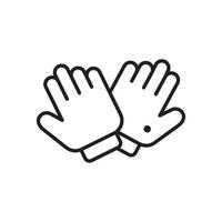 Gloves vector outline icon style illustration. EPS 10 file