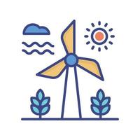 Wind Fan vector filled outline icon style illustration. EPS 10 file