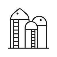 Grain Silo vector outline icon style illustration. EPS 10 file