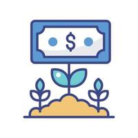 Farming Investment vector filled outline icon style illustration. EPS 10 file