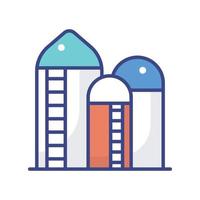 Grain Silo vector filled outline icon style illustration. EPS 10 file