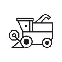 Harvest Machine vector outline icon style illustration. EPS 10 file