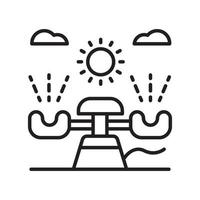 Fountain vector outline icon style illustration. EPS 10 file