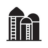 Grain Silo vector Solid icon style illustration. EPS 10 file