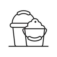 Bucket vector outline icon style illustration. EPS 10 file