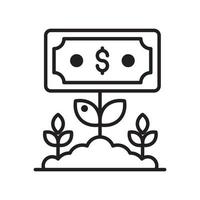 Farming Investment vector outline icon style illustration. EPS 10 file
