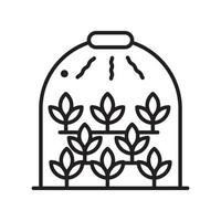 Green House vector outline icon style illustration. EPS 10 file