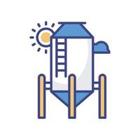 Wheat Silo vector filled outline icon style illustration. EPS 10 file