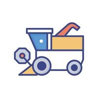 Harvest Machine vector filled outline icon style illustration. EPS 10 file